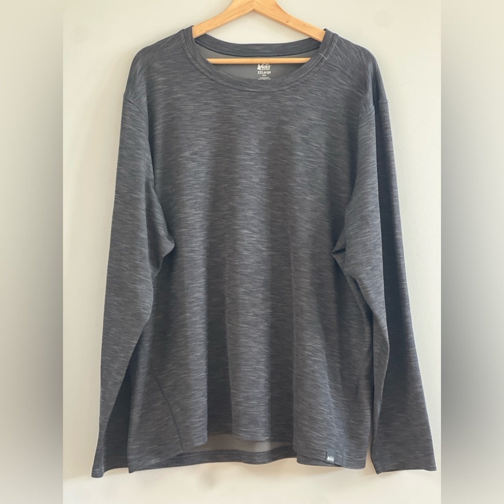 REI Co-op Men’s Gray Thermal Midweight Base Layer Long Sleeve Top